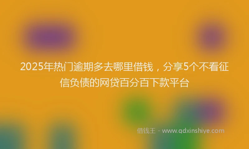 2025年热门逾期多去哪里借钱,分享5个不看征信负债的网贷百分百下款平台