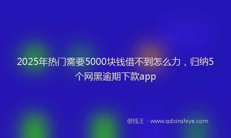2025年热门需要5000块钱借不到怎么力，归纳5个网黑逾期下款app