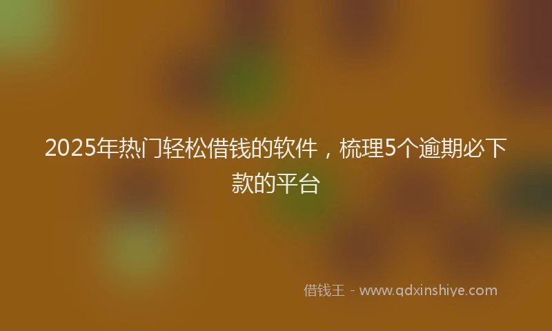 2025年热门轻松借钱的软件,梳理5个逾期必下款的平台
