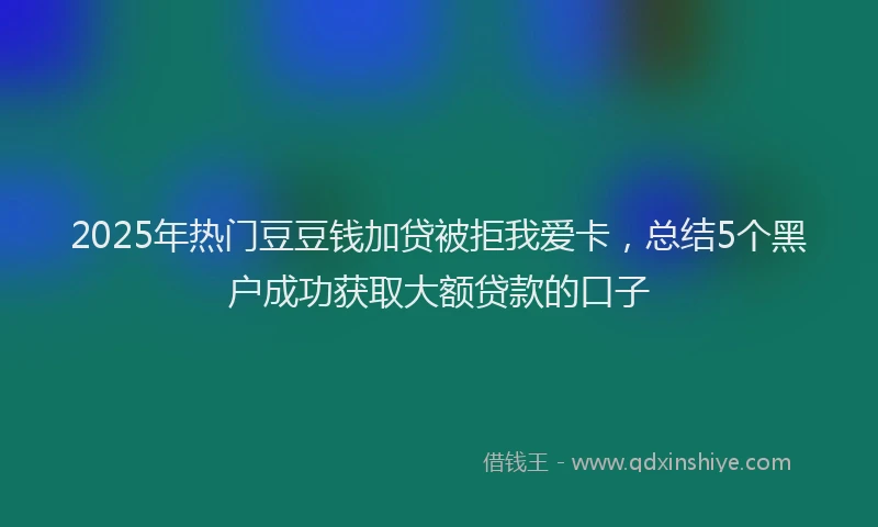 2025年热门豆豆钱加贷被拒我爱卡，总结5个黑户成功获取大额贷款的口子