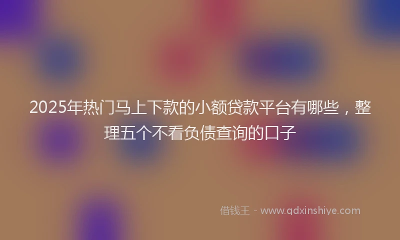 2025年热门马上下款的小额贷款平台有哪些,整理五个不看负债查询的口子