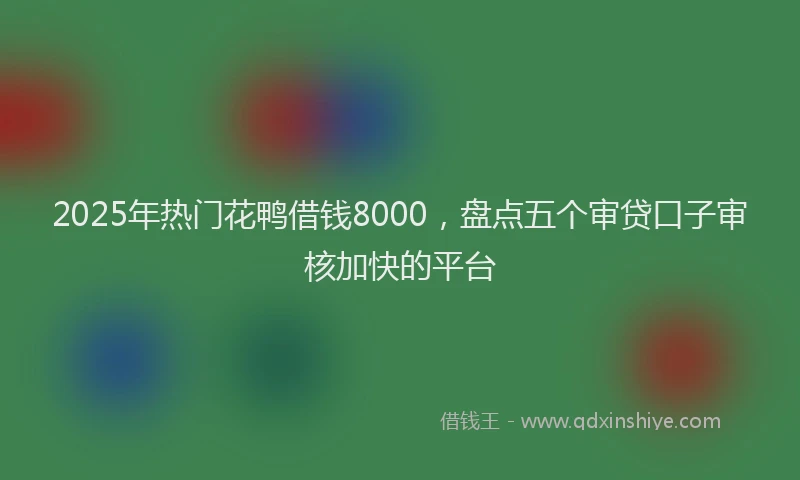 2025年热门花鸭借钱8000，盘点五个审贷口子审核加快的平台
