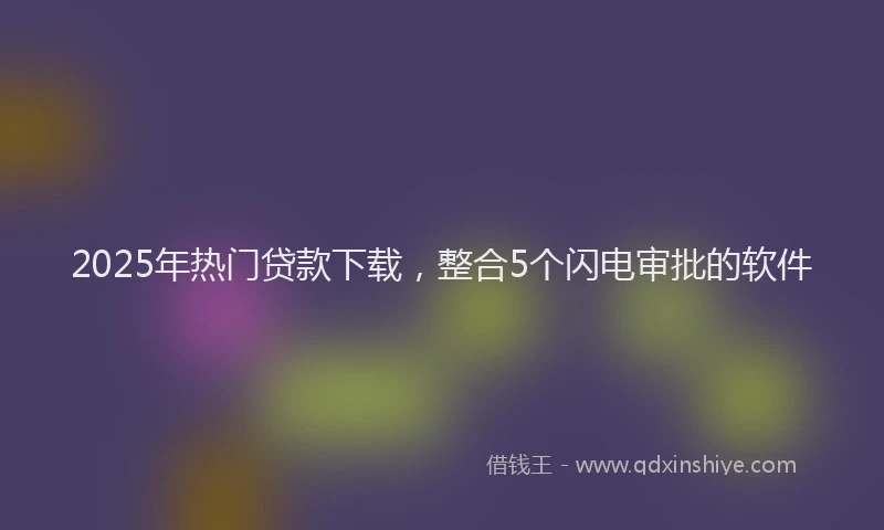 2025年热门贷款下载,整合5个闪电审批的软件