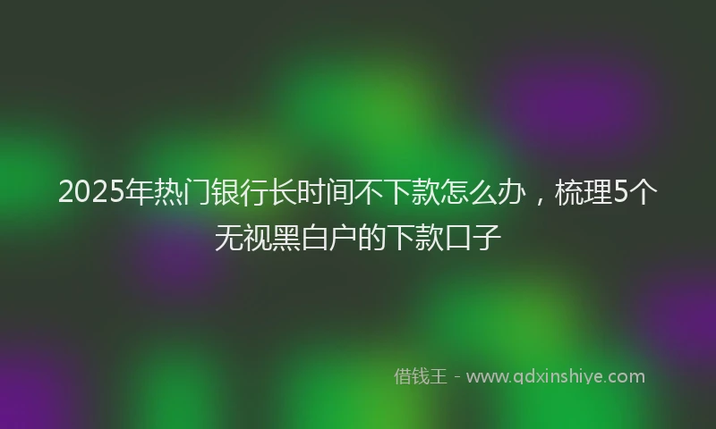 2025年热门银行长时间不下款怎么办，梳理5个无视黑白户的下款口子