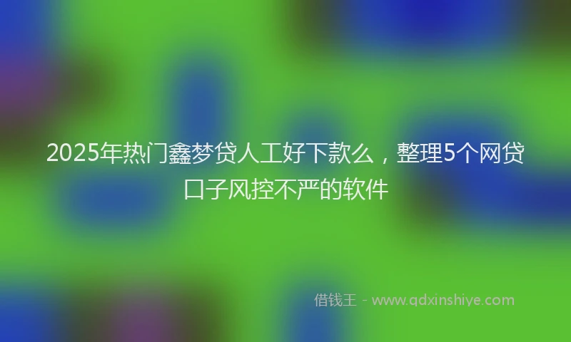 2025年热门鑫梦贷人工好下款么,整理5个网贷口子风控不严的软件