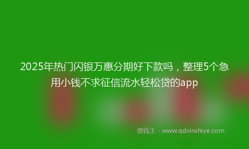 2025年热门闪银万惠分期好下款吗，整理5个急用小钱不求征信流水轻松贷的app