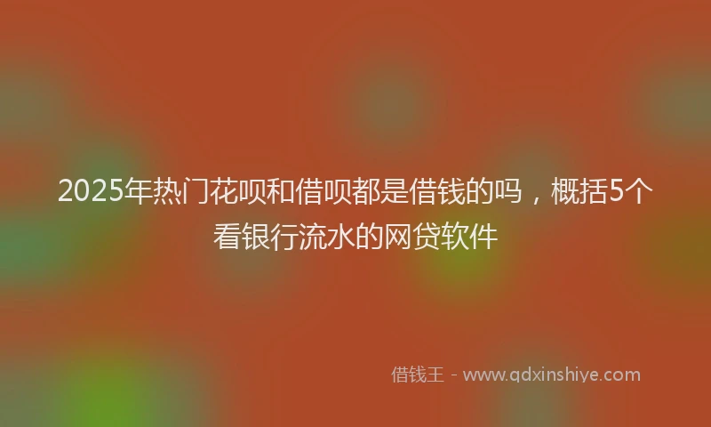 2025年热门花呗和借呗都是借钱的吗,概括5个看银行流水的网贷软件