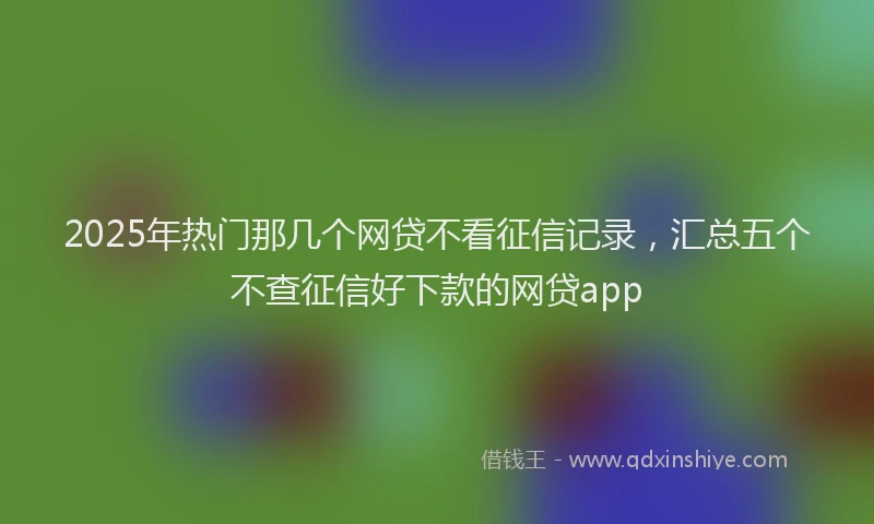 2025年热门那几个网贷不看征信记录,汇总五个不查征信好下款的网贷app