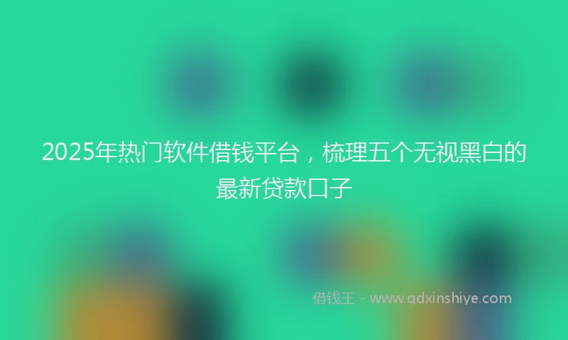 2025年热门软件借钱平台,梳理五个无视黑白的最新贷款口子