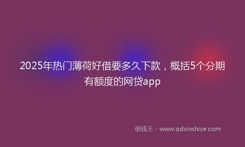 2025年热门薄荷好借要多久下款，概括5个分期有额度的网贷app