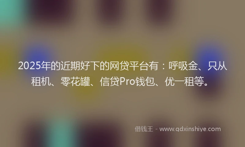 2025年的近期好下的网贷平台有：呼吸金、只从租机、零花罐、信贷Pro钱包、优一租等。