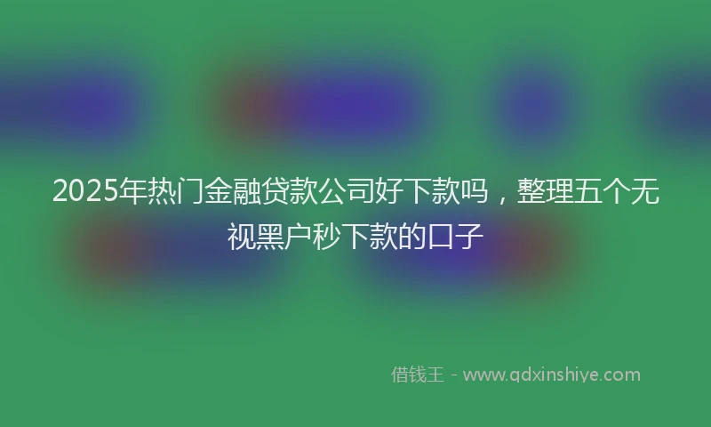 2025年热门金融贷款公司好下款吗，整理五个无视黑户秒下款的口子