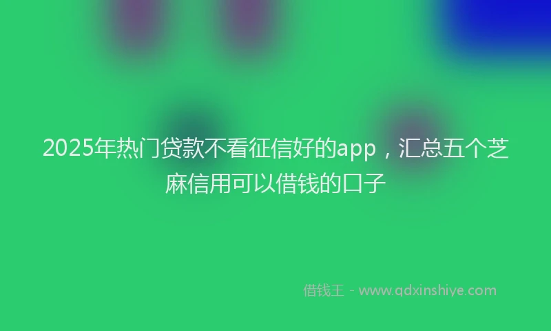 2025年热门贷款不看征信好的app,汇总五个芝麻信用可以借钱的口子