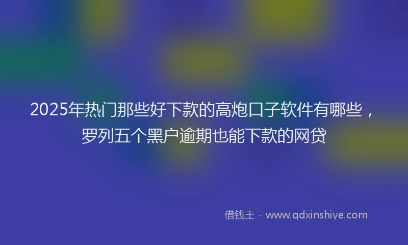 2025年热门那些好下款的高炮口子软件有哪些，罗列五个黑户逾期也能下款的网贷