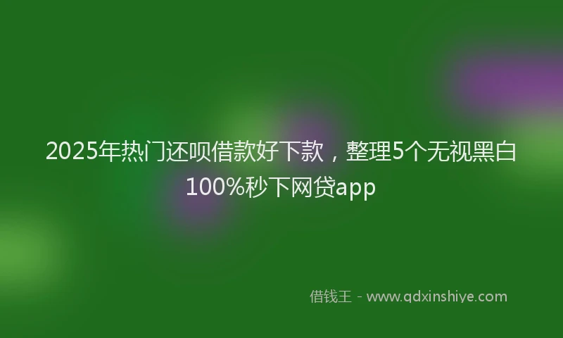 2025年热门还呗借款好下款，整理5个无视黑白100%秒下网贷app