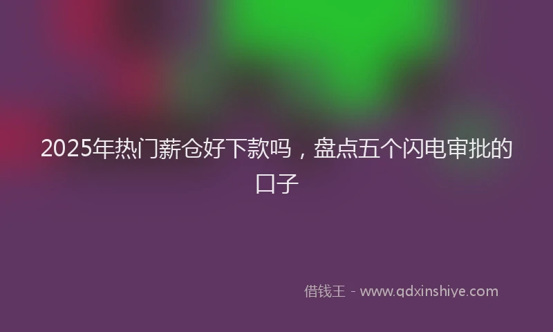 2025年热门薪仓好下款吗，盘点五个闪电审批的口子