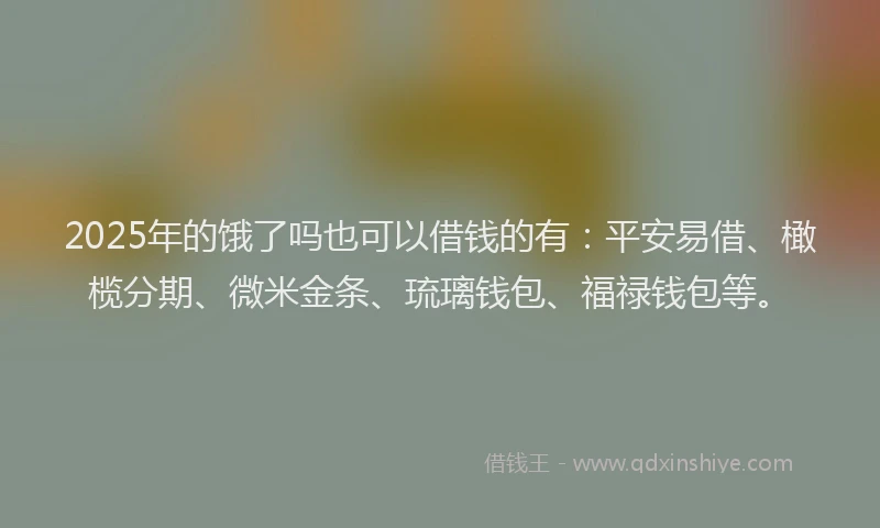 2025年的饿了吗也可以借钱的有：平安易借、橄榄分期、微米金条、琉璃钱包、福禄钱包等。