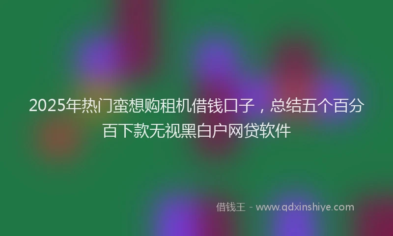 2025年热门蛮想购租机借钱口子，总结五个百分百下款无视黑白户网贷软件