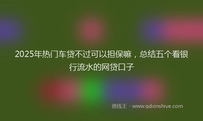 2025年热门车贷不过可以担保嘛，总结五个看银行流水的网贷口子