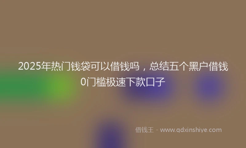2025年热门钱袋可以借钱吗，总结五个黑户借钱0门槛极速下款口子