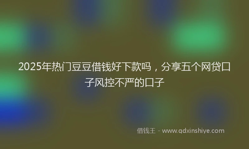 2025年热门豆豆借钱好下款吗，分享五个网贷口子风控不严的口子