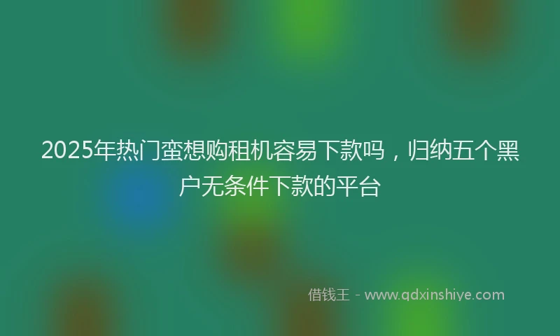 2025年热门蛮想购租机容易下款吗，归纳五个黑户无条件下款的平台