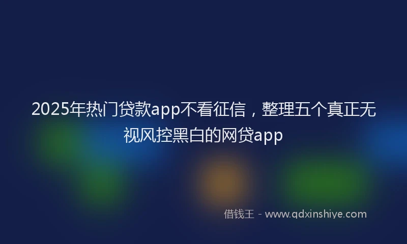 2025年热门贷款app不看征信，整理五个真正无视风控黑白的网贷app