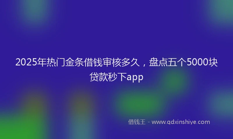 2025年热门金条借钱审核多久，盘点五个5000块贷款秒下app