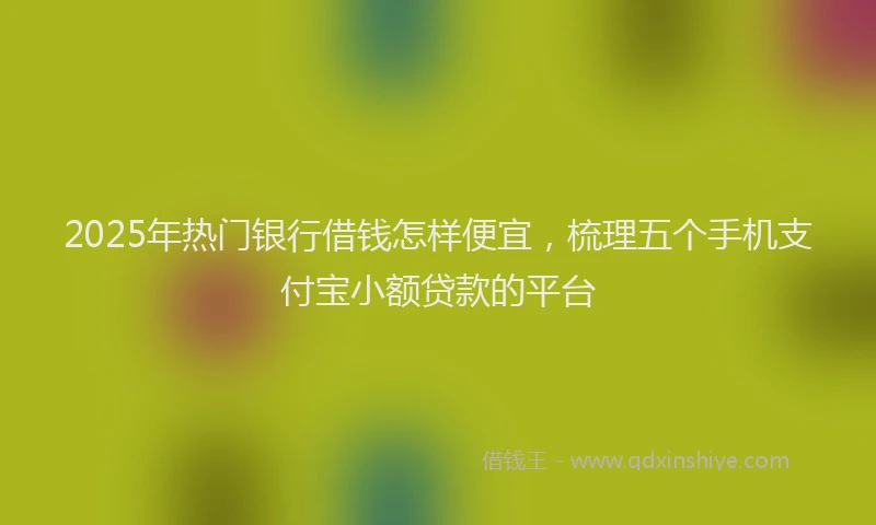 2025年热门银行借钱怎样便宜,梳理五个手机支付宝小额贷款的平台