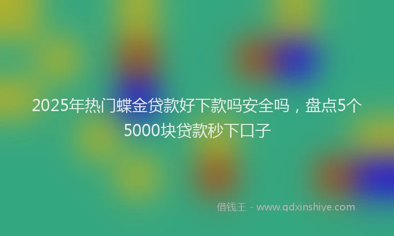 2025年热门蝶金贷款好下款吗安全吗，盘点5个5000块贷款秒下口子