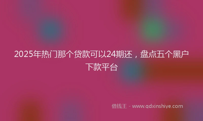 2025年热门那个贷款可以24期还，盘点五个黑户下款平台
