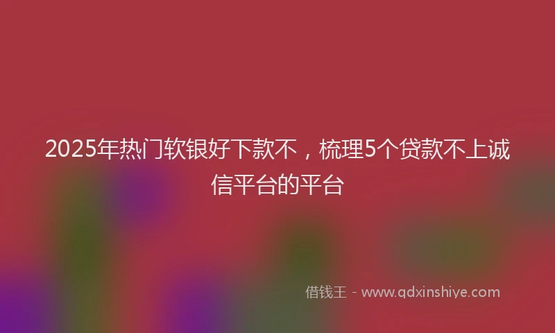 2025年热门软银好下款不,梳理5个贷款不上诚信平台的平台