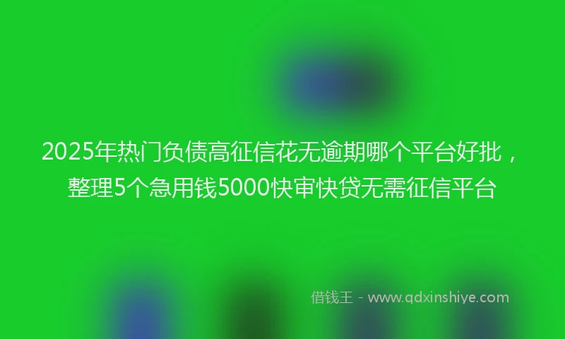 2025年热门负债高征信花无逾期哪个平台好批，整理5个急用钱5000快审快贷无需征信平台