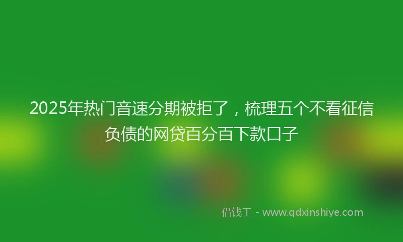 2025年热门音速分期被拒了,梳理五个不看征信负债的网贷百分百下款口子