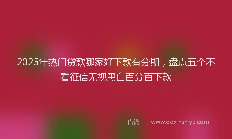 2025年热门贷款哪家好下款有分期,盘点五个不看征信无视黑白百分百下款