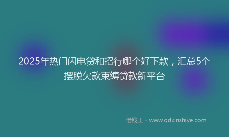 2025年热门闪电贷和招行哪个好下款，汇总5个摆脱欠款束缚贷款新平台