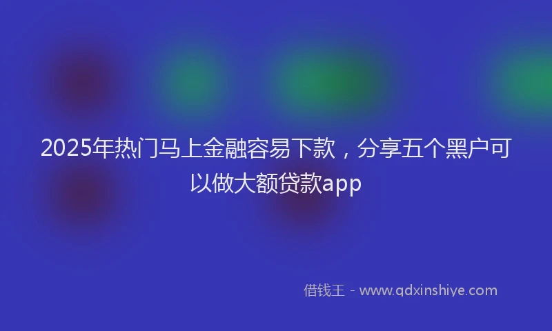 2025年热门马上金融容易下款,分享五个黑户可以做大额贷款app