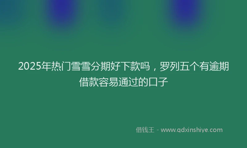 2025年热门雪雪分期好下款吗，罗列五个有逾期借款容易通过的口子