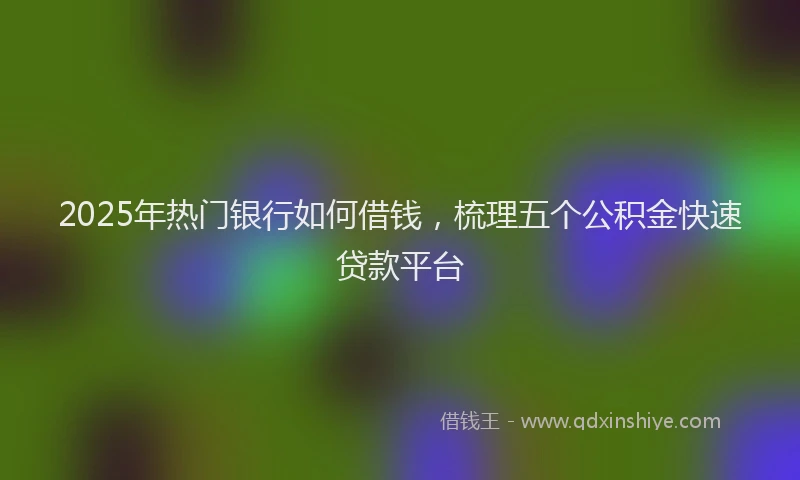 2025年热门银行如何借钱，梳理五个公积金快速贷款平台