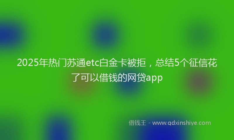 2025年热门苏通etc白金卡被拒，总结5个征信花了可以借钱的网贷app