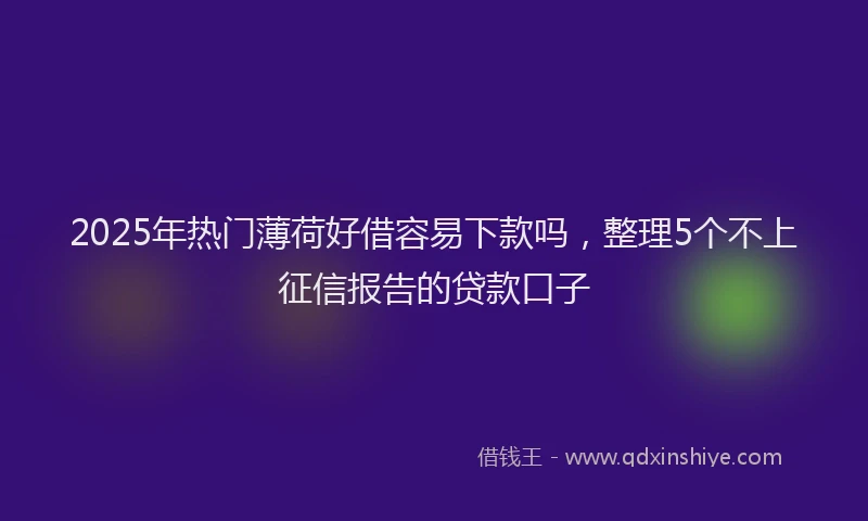 2025年热门薄荷好借容易下款吗，整理5个不上征信报告的贷款口子