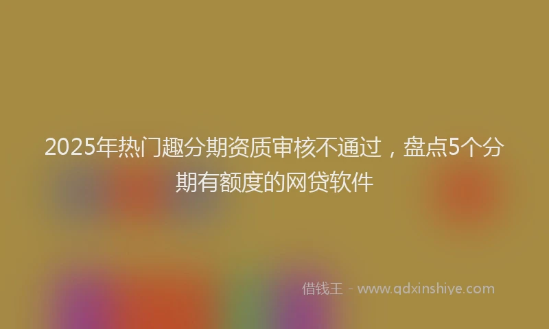 2025年热门趣分期资质审核不通过，盘点5个分期有额度的网贷软件