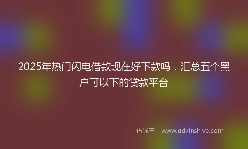 2025年热门闪电借款现在好下款吗，汇总五个黑户可以下的贷款平台