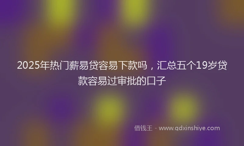 2025年热门薪易贷容易下款吗，汇总五个19岁贷款容易过审批的口子