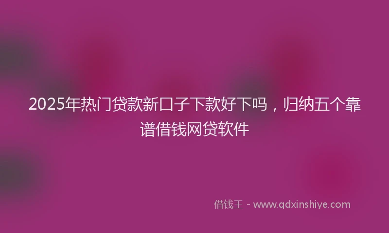 2025年热门贷款新口子下款好下吗,归纳五个靠谱借钱网贷软件