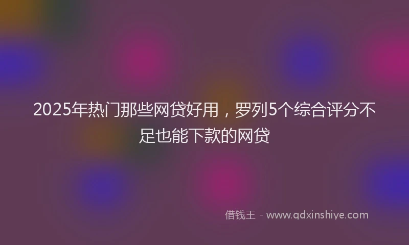 2025年热门那些网贷好用,罗列5个综合评分不足也能下款的网贷