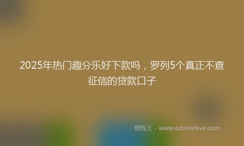 2025年热门趣分乐好下款吗,罗列5个真正不查征信的贷款口子
