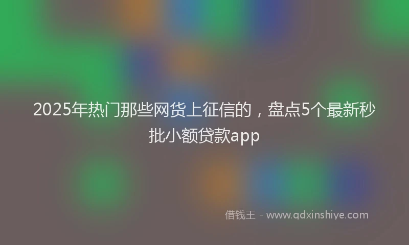 2025年热门那些网货上征信的，盘点5个最新秒批小额贷款app