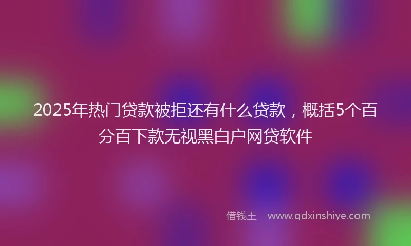 2025年热门贷款被拒还有什么贷款,概括5个百分百下款无视黑白户网贷软件