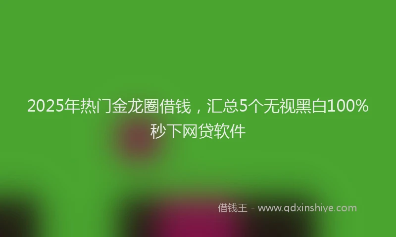 2025年热门金龙圈借钱，汇总5个无视黑白100%秒下网贷软件